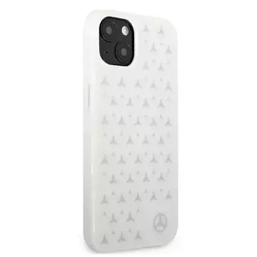 Mercedes MEHCP13MESPWH Schutzhülle für Apple iPhone 13 6.1" weiß/weiß Hardcase Silbernes Sternenmuster