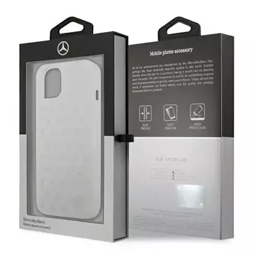 Mercedes MEHCP13MESPWH Schutzhülle für Apple iPhone 13 6.1" weiß/weiß Hardcase Silbernes Sternenmuster