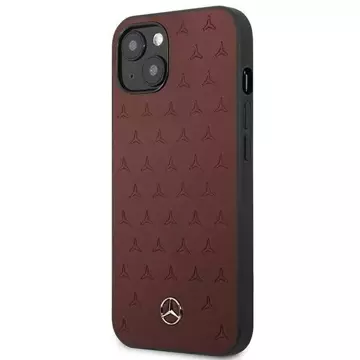 Mercedes MEHCP13MPSQRE Schutzhülle für Apple iPhone 13 6.1" rot/rot Hardcase Leder Sternenmuster