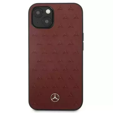 Mercedes MEHCP13MPSQRE Schutzhülle für Apple iPhone 13 6.1" rot/rot Hardcase Leder Sternenmuster