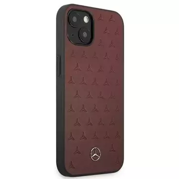 Mercedes MEHCP13MPSQRE Schutzhülle für Apple iPhone 13 6.1" rot/rot Hardcase Leder Sternenmuster