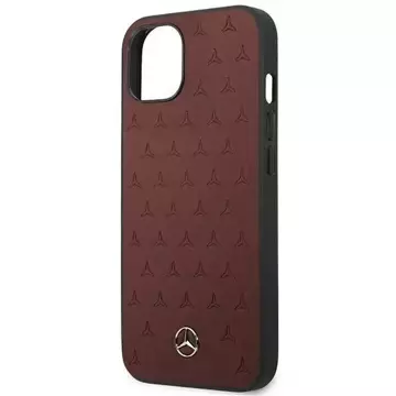 Mercedes MEHCP13MPSQRE Schutzhülle für Apple iPhone 13 6.1" rot/rot Hardcase Leder Sternenmuster