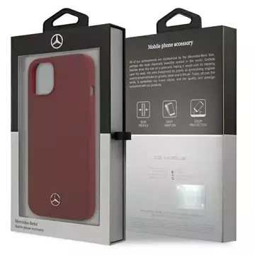 Mercedes MEHCP13MSILRE Schutzhülle für Apple iPhone 13 6.1" rot/rot Hardcase Silicone Line