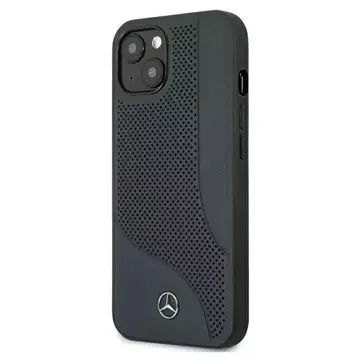 Mercedes MEHCP13SCDONA Schutzhülle für Apple iPhone 13 Mini 5.4" navy/navy Hardcase Leder perforierter Bereich