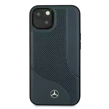 Mercedes MEHCP13SCDONA Schutzhülle für Apple iPhone 13 Mini 5.4" navy/navy Hardcase Leder perforierter Bereich