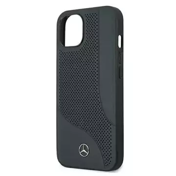 Mercedes MEHCP13SCDONA Schutzhülle für Apple iPhone 13 Mini 5.4" navy/navy Hardcase Leder perforierter Bereich