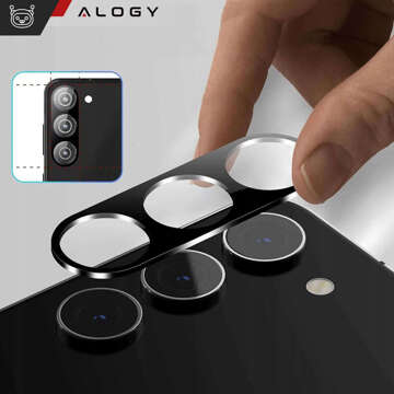 Metallabdeckung für Samsung Galaxy S24 Plus, Schutzhülle für die Kamerainsel, Alogy Metal Lens, schwarz