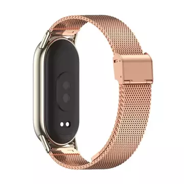 Milaneseband-Stahlarmband für Xiaomi Smart Band 8/ 8 NFC Roségold