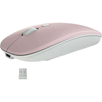 Mouse Alogy Bluetooth 5.0 Maus Kabellose Maus für 2.4GHZ Tablet Laptop Pink