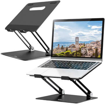Mozos LS1-ALU Tischständer aus schwarzem Aluminium für Laptop
