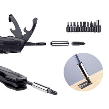 Multitool Multitool Set 21in1 Taschenmesser Zangen Schraubendreher mit Etui schwarz