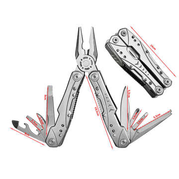 Multitool Multitool Set 23in1 Taschenmesser Zangen Schraubendreher mit Etui silber