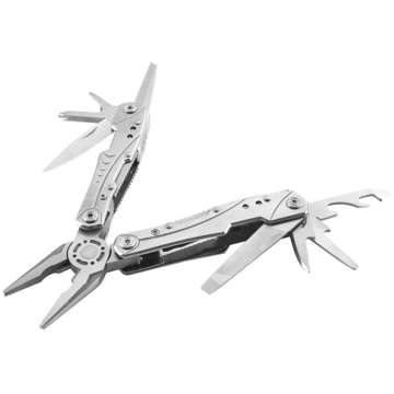 Multitool Multitool Set 23in1 Taschenmesser Zangen Schraubendreher mit Etui silber