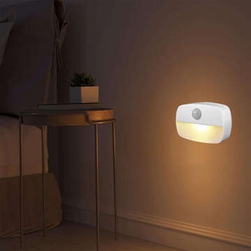 Nachtlampe Kabellose LED-Lampe mit Bewegungssensor, AAA-Batterie, geklebte Möbelbeleuchtung 3000K weiß