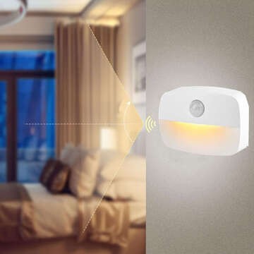 Nachtlampe Kabellose LED-Lampe mit Bewegungssensor, AAA-Batterie, geklebte Möbelbeleuchtung 3000K weiß