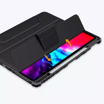Nillkin Bumper Leather Case Pro Armored Smart Cover mit Kameratasche und Ständer für iPad Pro 12.9 '' 2021/2020 Schwarz