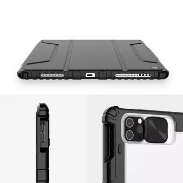 Nillkin Bumper Leather Case Pro Armored Smart Cover mit Kameratasche und Ständer für iPad Pro 12.9 '' 2021/2020 Schwarz