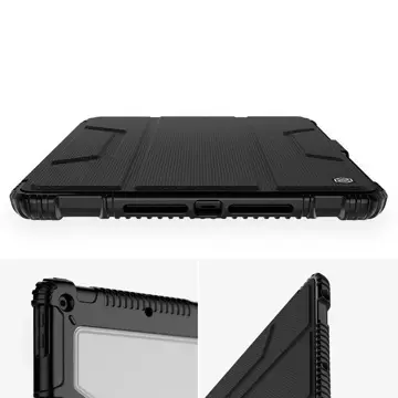Nillkin Bumper Leather Case Pro Armored Smart Cover mit Kameratasche und Ständer iPad 10.2 '' 2021 / iPad 10.2 '' 2020 / iPad 10.2 '' 2019 Schwarz
