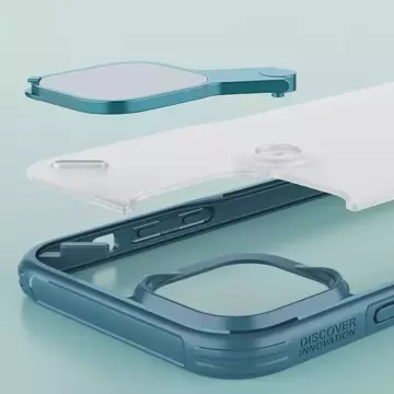 Nillkin Cyclops Case Eine strapazierfähige Hülle mit einer Kameraabdeckung und einem faltbaren Ständer für das iPhone 13 blau