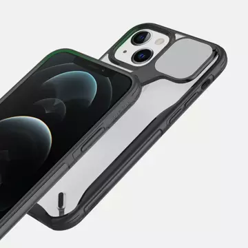 Nillkin Cyclops Case Eine strapazierfähige Hülle mit einer Kameraabdeckung und einem faltbaren Ständer für das iPhone 13 blau