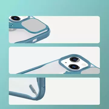 Nillkin Cyclops Case Eine strapazierfähige Hülle mit einer Kameraabdeckung und einem faltbaren Ständer für das iPhone 13 blau