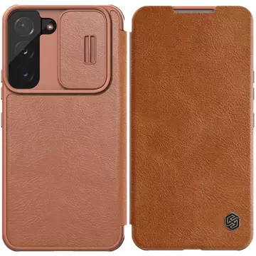 Nillkin Qin Leather Pro Case Cover für Samsung Galaxy S22 (S22 Plus) Kameraschutz Holster Cover Flip Cover Braun