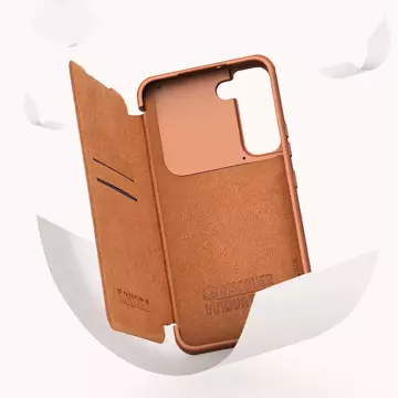 Nillkin Qin Leather Pro Case Cover für Samsung Galaxy S22 (S22 Plus) Kameraschutz Holster Cover Flip Cover Braun