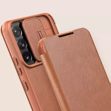 Nillkin Qin Leather Pro Case Cover für Samsung Galaxy S22 (S22 Plus) Kameraschutz Holster Cover Flip Cover Braun