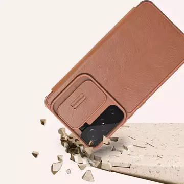 Nillkin Qin Leather Pro Case Cover für Samsung Galaxy S22 (S22 Plus) Kameraschutz Holster Cover Flip Cover Braun