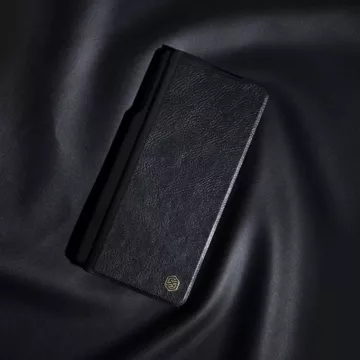 Nillkin Qin Leather Pro Ledertasche mit Kameraschutz für Samsung Galaxy Z Fold 5 – Schwarz