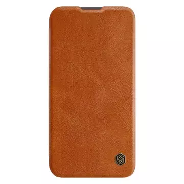 Nillkin Qin Leder Pro Hülle Samsung Galaxy S23 Flip Cover Kamera Cover Braun