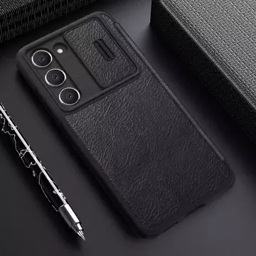 Nillkin Qin Leder Pro Hülle für Samsung Galaxy S23 Flip Cover Kamera Cover schwarz