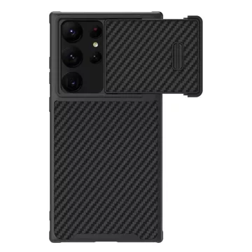 Nillkin Synthetic Fiber S Case für Samsung Galaxy S23 Ultra, Kameraabdeckung, schwarz