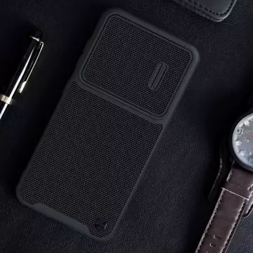 Nillkin Textured S Case für Samsung Galaxy S23 gepanzerte Hülle mit Kameraabdeckung schwarz