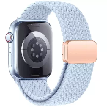 Nylonarmband für Apple Watch 7 / 8 / 9 / SE 4 / 5 / 6 / 7 / 8 / 9 / SE / ULTRA 1 / 2 (42 / 44 / 45 / 49 mm) NylonMag Baby Blue