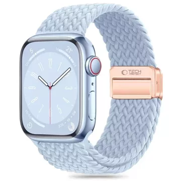 Nylonarmband für Apple Watch 7 / 8 / 9 / SE 4 / 5 / 6 / 7 / 8 / 9 / SE / ULTRA 1 / 2 (42 / 44 / 45 / 49 mm) NylonMag Baby Blue