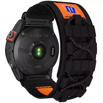 Nylonband für Garmin Fenix ​​​​5x / 6x / 7x / Pro / Descent / Tactix / Enduro (26 mm) Alogy Nylonband Schwarz