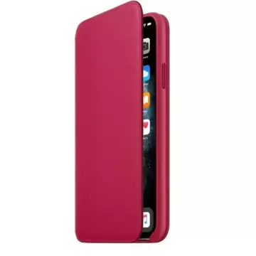 Original Apple Phone Case MY1N2ZM/A für Apple iPhone 11 Pro Max Himbeere/Himbeere Leder Book