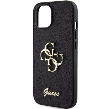 Original GUESS Hardcase GUHCP15SHG4SGK Hülle für iPhone 15 (Fixed Glitter Big 4G / schwarz)