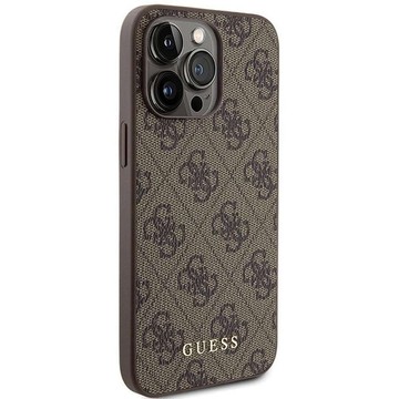 Original GUESS Hardcase GUHCP15XG4GFBR Hülle für iPhone 15 PRO MAX (4G Metalllogo / braun)