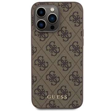 Original GUESS Hardcase GUHCP15XG4GFBR Hülle für iPhone 15 PRO MAX (4G Metalllogo / braun)