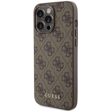 Original GUESS Hardcase GUHCP15XG4GFBR Hülle für iPhone 15 PRO MAX (4G Metalllogo / braun)