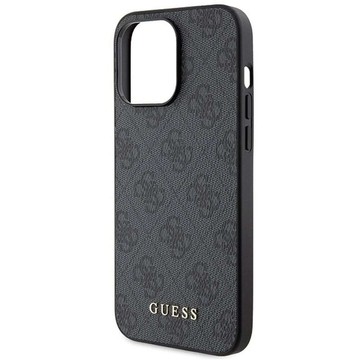 Original GUESS Hardcase GUHCP15XG4GFGR Hülle für iPhone 15 PRO MAX (4G Metalllogo / Grau)