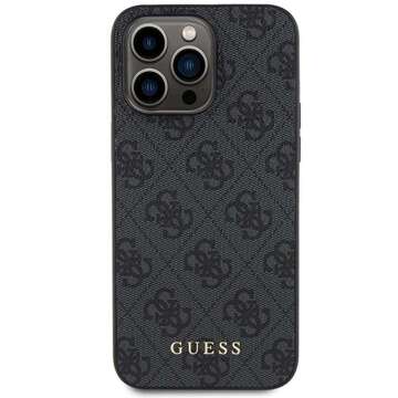 Original GUESS Hardcase GUHCP15XG4GFGR Hülle für iPhone 15 PRO MAX (4G Metalllogo / Grau)