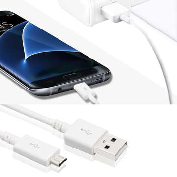 Original Samsung Micro-USB-Kabel USB-A 2.0 ECB-DU4EWE 1,5 m großes weißes Kabel