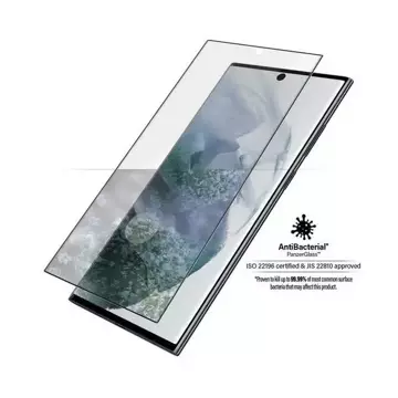PanzerGlass E2E Microfracture Glas für Samsung S22 Ultra G908 Case Friendly AntiBacterial schwarz/schwarz 7295