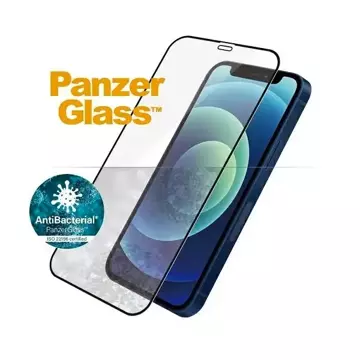 PanzerGlass E2E Superglas für iPhone 12 Mini Case Friendly AntiBacterial MicroFracture schwarz/schwarz