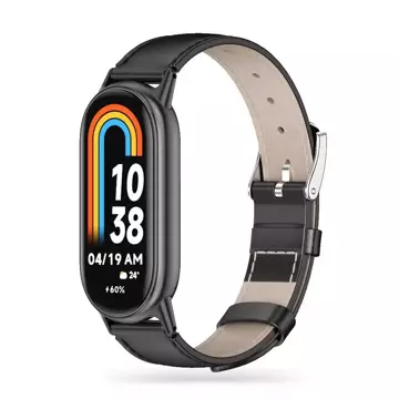 Pasek Leatherfit für Xiaomi Smart Band 8 / 8 NFC Schwarz