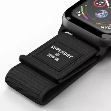 Pasek SuperDry Uhrenarmband Apple Watch 38/40/41 mm Nylon Weave czarny/black 41673