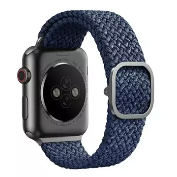 Pasek UNIQ Aspen do Apple Watch 40/38/41 mm Serie 4/5/6/7/8/SE/SE2 Geflochtenes Niebieski/Oxford-Blau